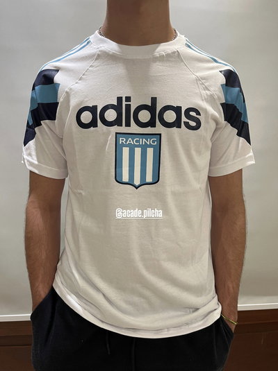 PROMO REINGRESO• Remera algodón Racing Adidas retro (mod. blanca)