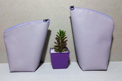 Yerbera + Azucarera eco cuero lila