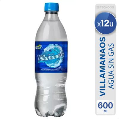 Agua sin gas Villamanaos x 600 ml x 12 unid.