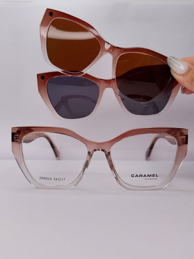 Clip on doble placa Crimson - Marrón degradé