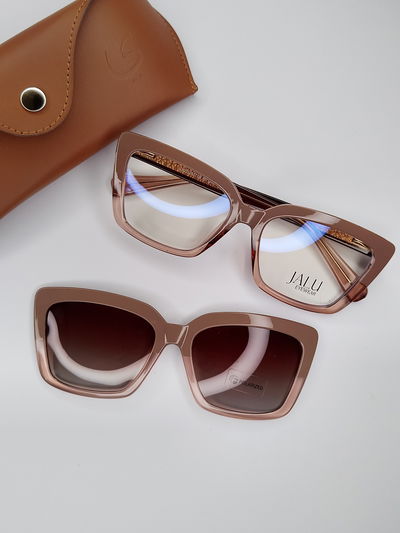 Clip on Órbita - Rosa con marrón 