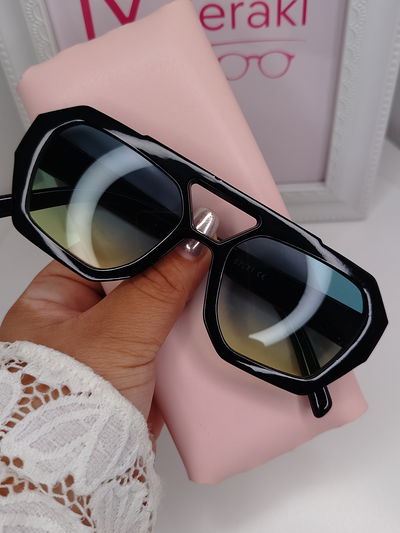 Gafas de sol / nocturnas - Gh vibe verde con amarillo degradé