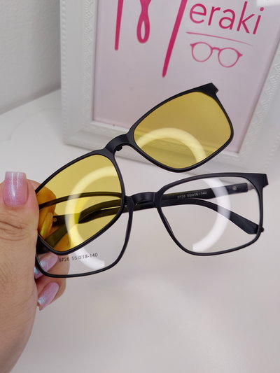 Armazón Clip On 180° Nexus - Negro con cristal amarillo 