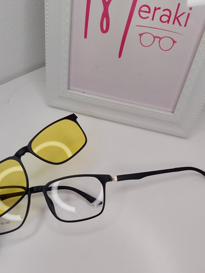 Armazón Clip On 180° Nexus - Negro con cristal amarillo 