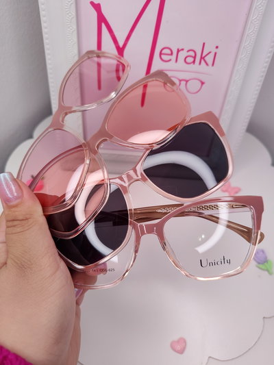 Clip on doble Triple placa Ibiza - Rosa degradé