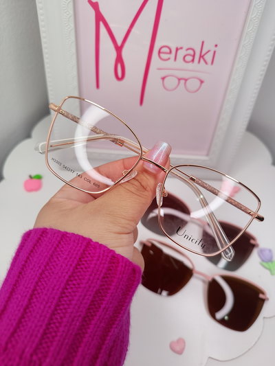 Clip on doble placa Sunset con glitter - Rosa