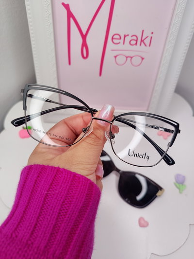 Armazón Clip on Margarita - Negro