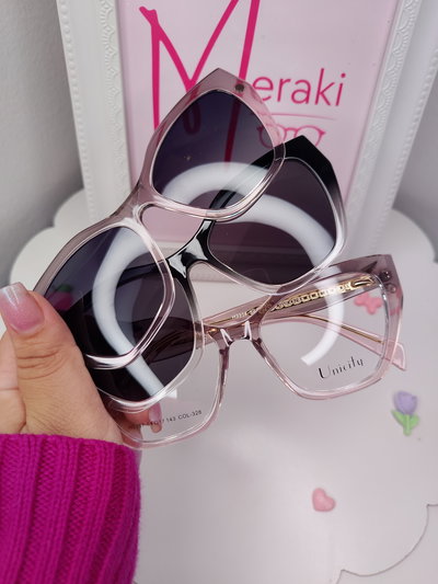 Clip on doble placa Crimson - Rosa degradé