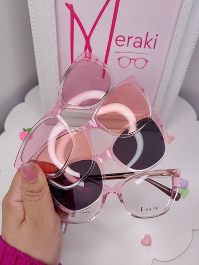 Clip on doble Triple placa Bellini - Rosa degradé