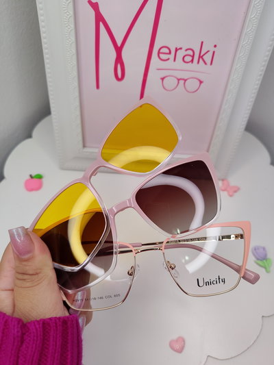 Clip on doble Doble placa Tokyo - Rosa