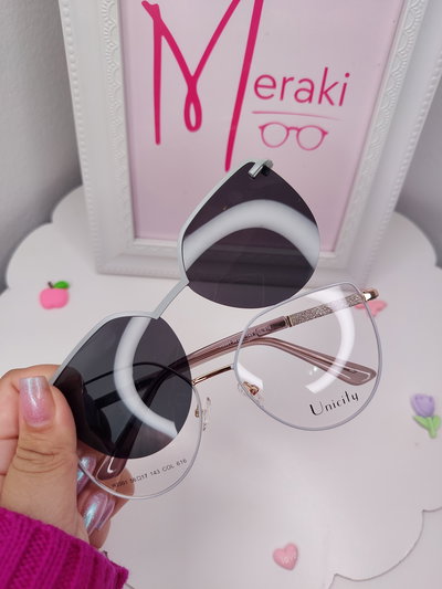 Clip on Milan con glitter - Gris