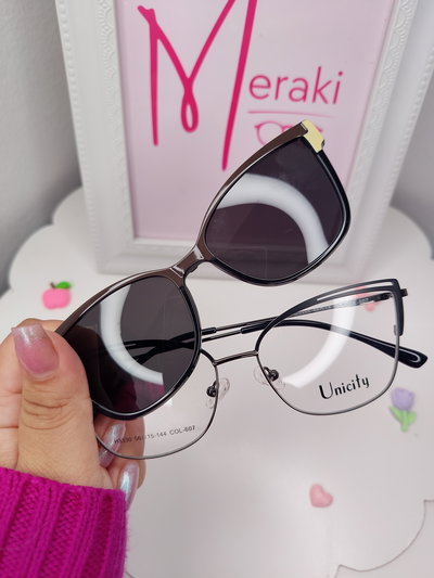 Armazón Clip on Margarita - Negro