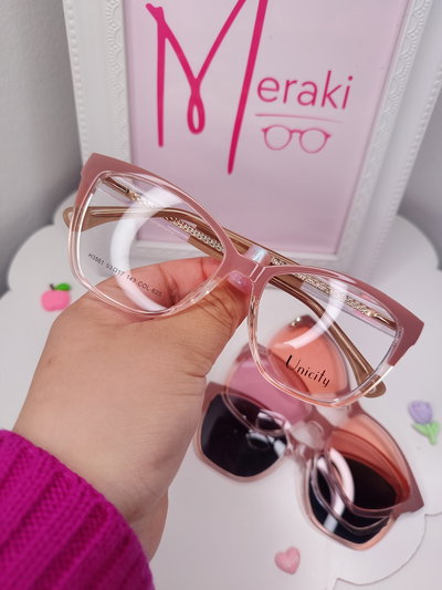 Clip on doble Triple placa Ibiza - Rosa degradé