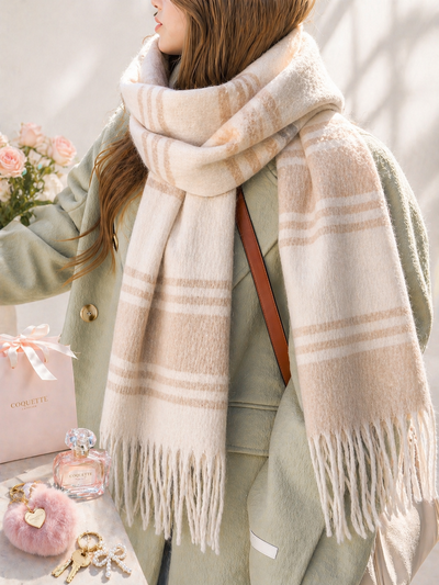 Bufandón cotton cloud IVORY LATTE