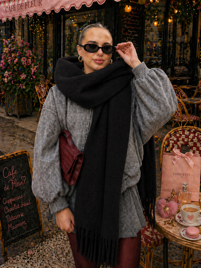 Bufandón cotton cloud NOIR VELVET