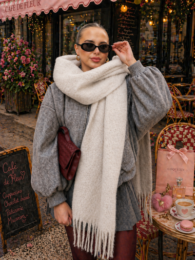 Bufandón cotton cloud IVORY LATTE