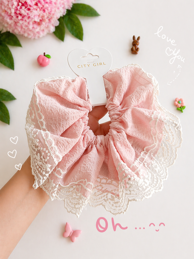 Scrunchie coquette - Rosa