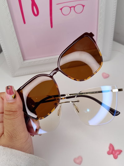 Clip on antiblue Caliope - Marron print
