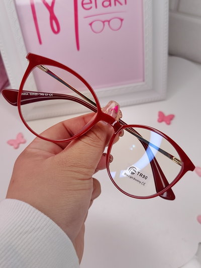 Armazón Clip on Antiblue con uv 400 Bimba - Rojo