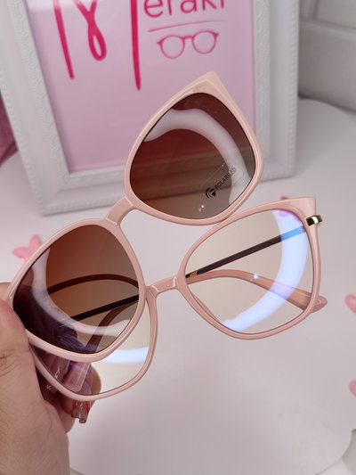 Armazón Clip on Antiblue con uv 400 Milenka - Rosa