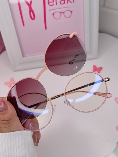 Armazón Clip on Antiblue con uv 400 Nube - Rosa