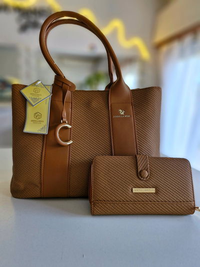 Cartera AR Majo + Billetera marrón 