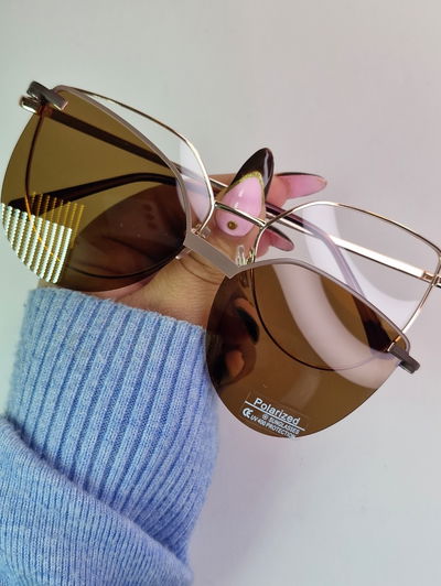 Clip on premium con antiblue Cielo marrón