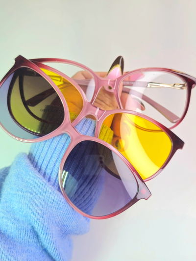 Clip on premium Soleil triple rosa