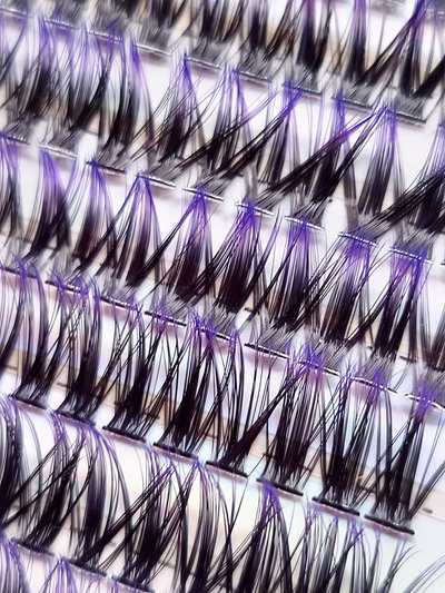 Pestañas por Punto 40P Color Mix – Black & Violet 
