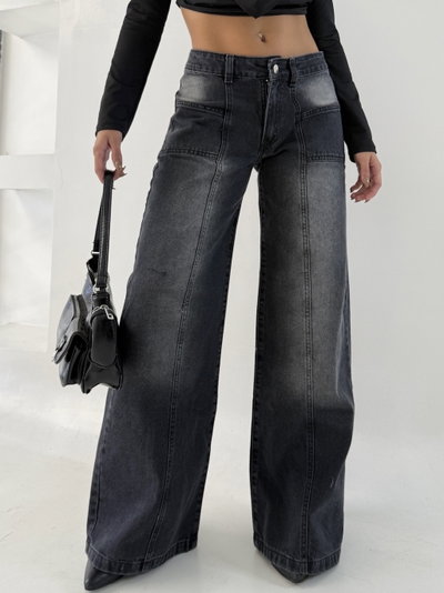 Wide Leg Tiro Bajo Beli