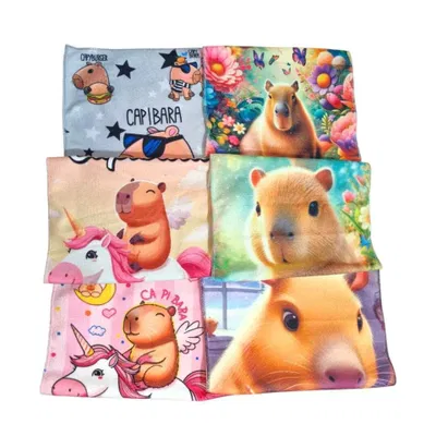 Pack x6 toallitas de mano Capibara de microfibra