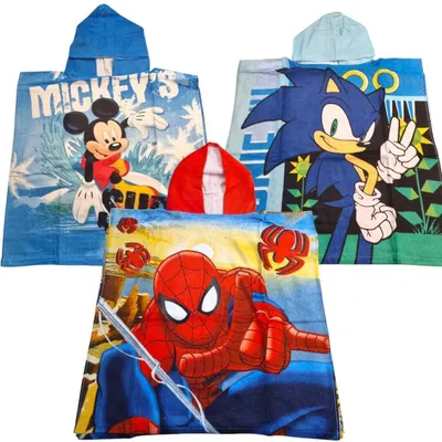 Pack x3 ponchos de TOALLA infantil MICROFIBRA SURTIDO