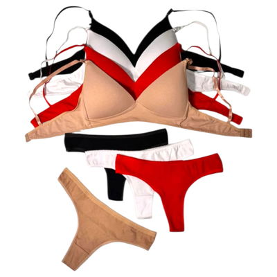 6 Conjuntos algodón con puntilla taza soft Talles SURTIDOS del 85 al 100 