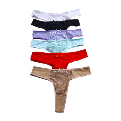 Pack x6 colales con Encaje SURTIDO HASTA TALLE 40/42