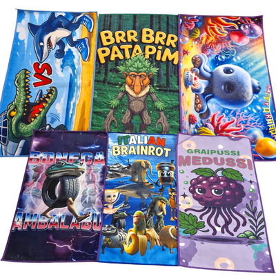 Docena toallitas microfibra Brainrot italiano SURTIDO MEDIDAS: 22cm x 50cm