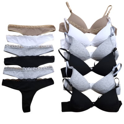 6 Conjuntos Morley con encaje taza soft Talles SURTIDOS del 85 al 100 