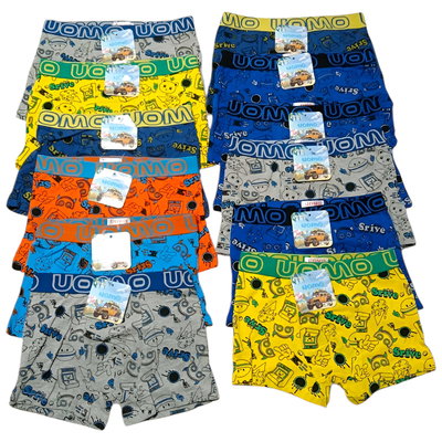 Docena de boxers UOMO INFANTIL COLORES y TALLES 4 AL 10  SURTIDOS 