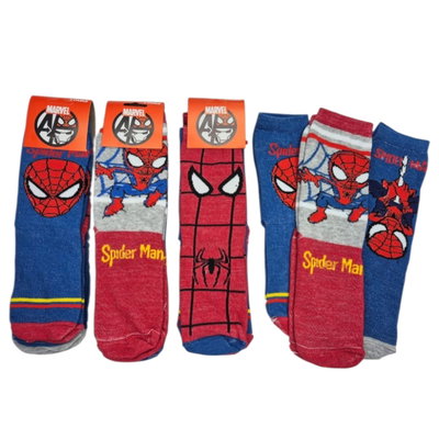 Pack x6 medias Spider Man infantil SURTIDO Talle único: abarca del 26 al 33