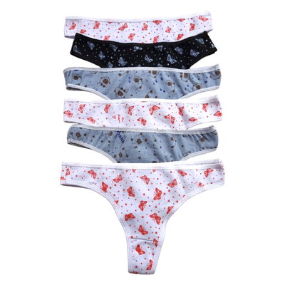 Pack x6 Colaless de algodón estampada SURTIDO talle 36/38 de pantalón