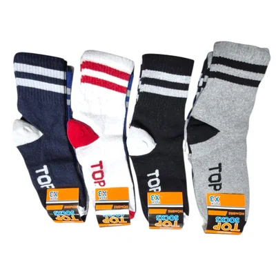 Pack x6 medias 3/4 TOP SURTIDO HOMBRE 90% ALGODÓN 