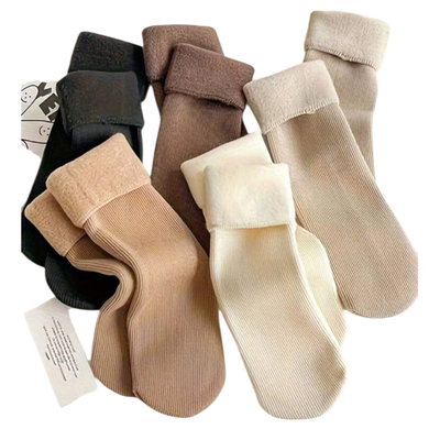 Pack x6 medias peluchito SURTIDAS térmicas colores clásicos