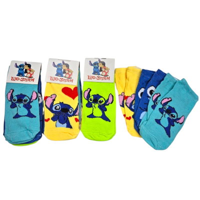 Docena surtida soquetes Stich infantil Talle 26 al 34