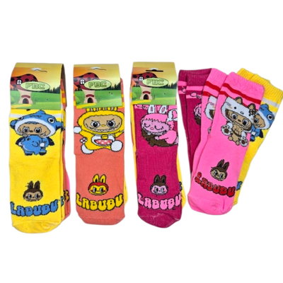 Pack x6 medias 3/4 INFANTIL LABUBU SURTIDA Abarca del 26 al 33