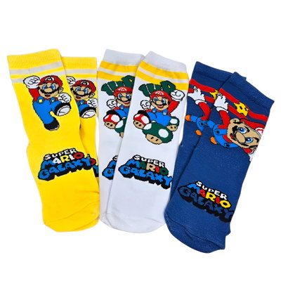 Pack x6 medias Mario Bros infantil SURTIDO Talle único: abarca del 26 al 33