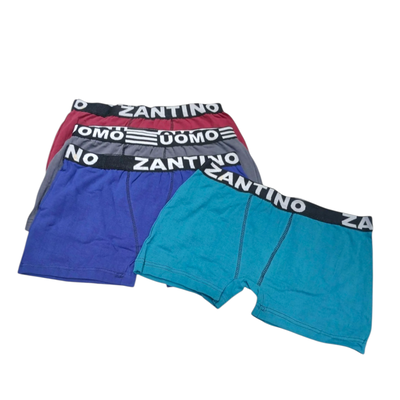 Docena Surtida Boxer Zantino de algodón con lycra lisos Talles surtidos del 2 al 6