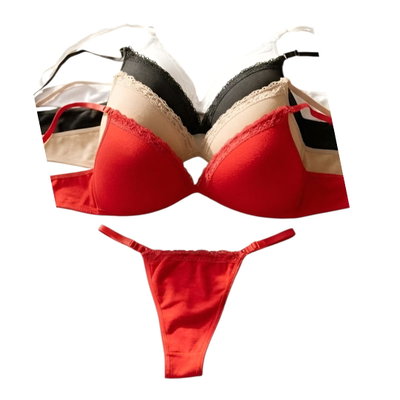 6 Conjuntos algodón DONNA con puntilla taza soft Talles SURTIDOS del 85 al 100
