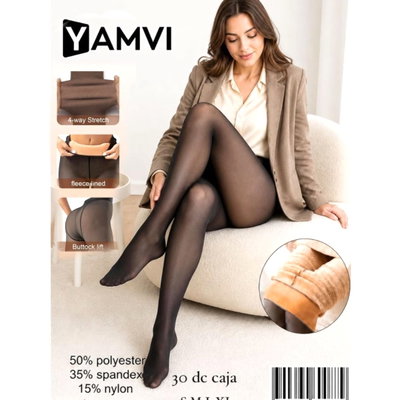 Pack x6 Panty Importada Segunda Piel Con Peluche térmica TALLES 36 AL 48