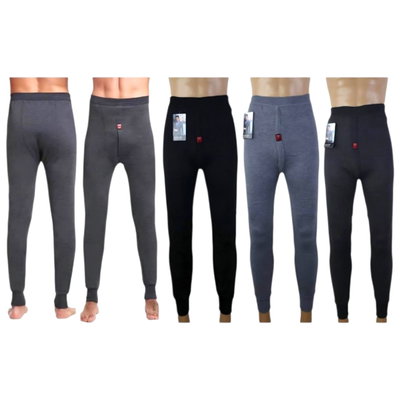Pack x3 Legin térmico de hombre NEGRO Y GRIS CON FRIZA Abarca hasta un 44 de pantalón