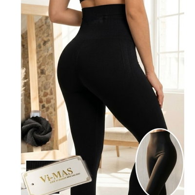 Pack x6 calzas negras térmicas VIMAS con faja TALLE ÚNICO: abarca del 38 al 42/44
