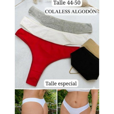Pack x6 colaless algodón TALLE ÚNICO: Abarca del 44 al 50